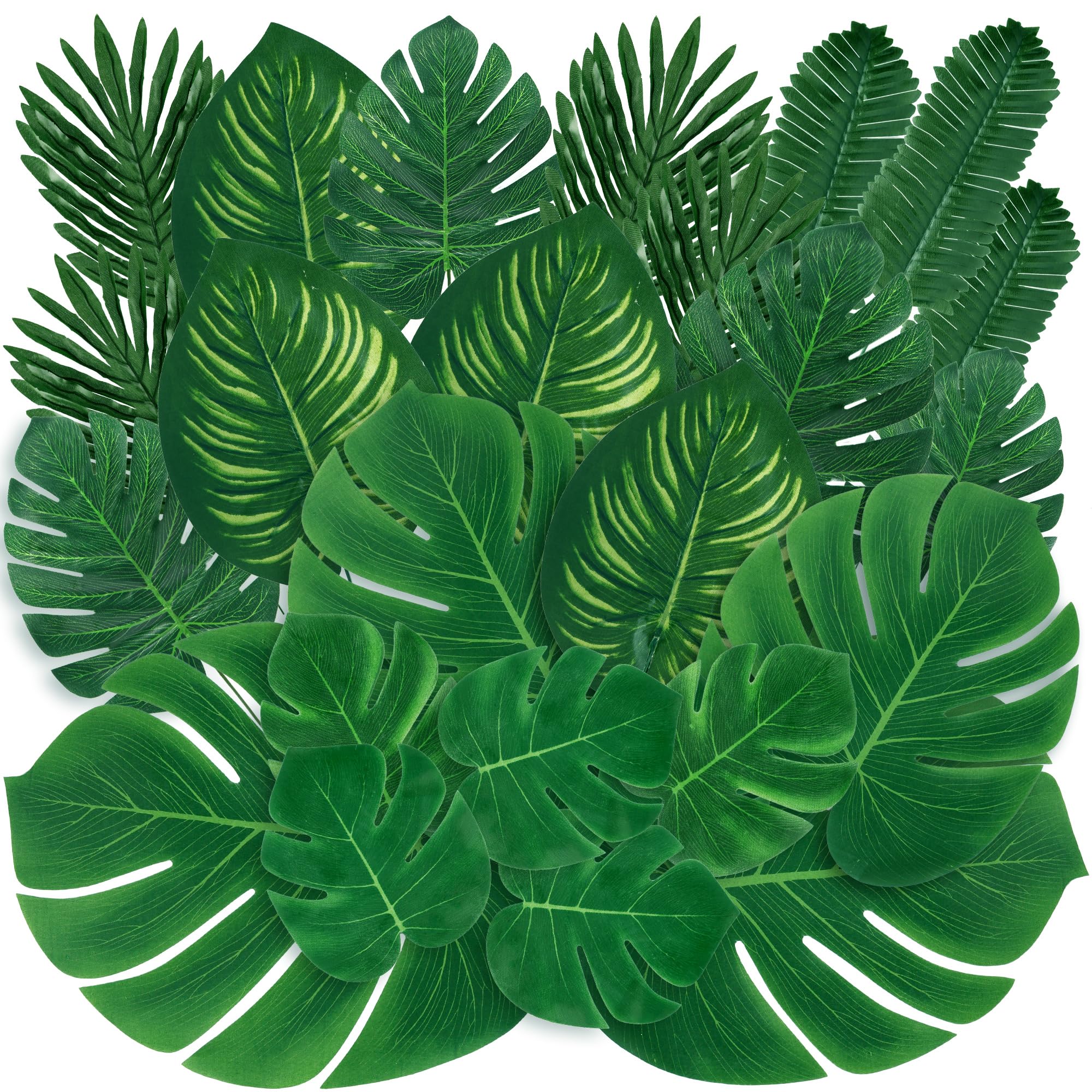 Tropical Palm Leaves Decorations - 82 Piece Set -8