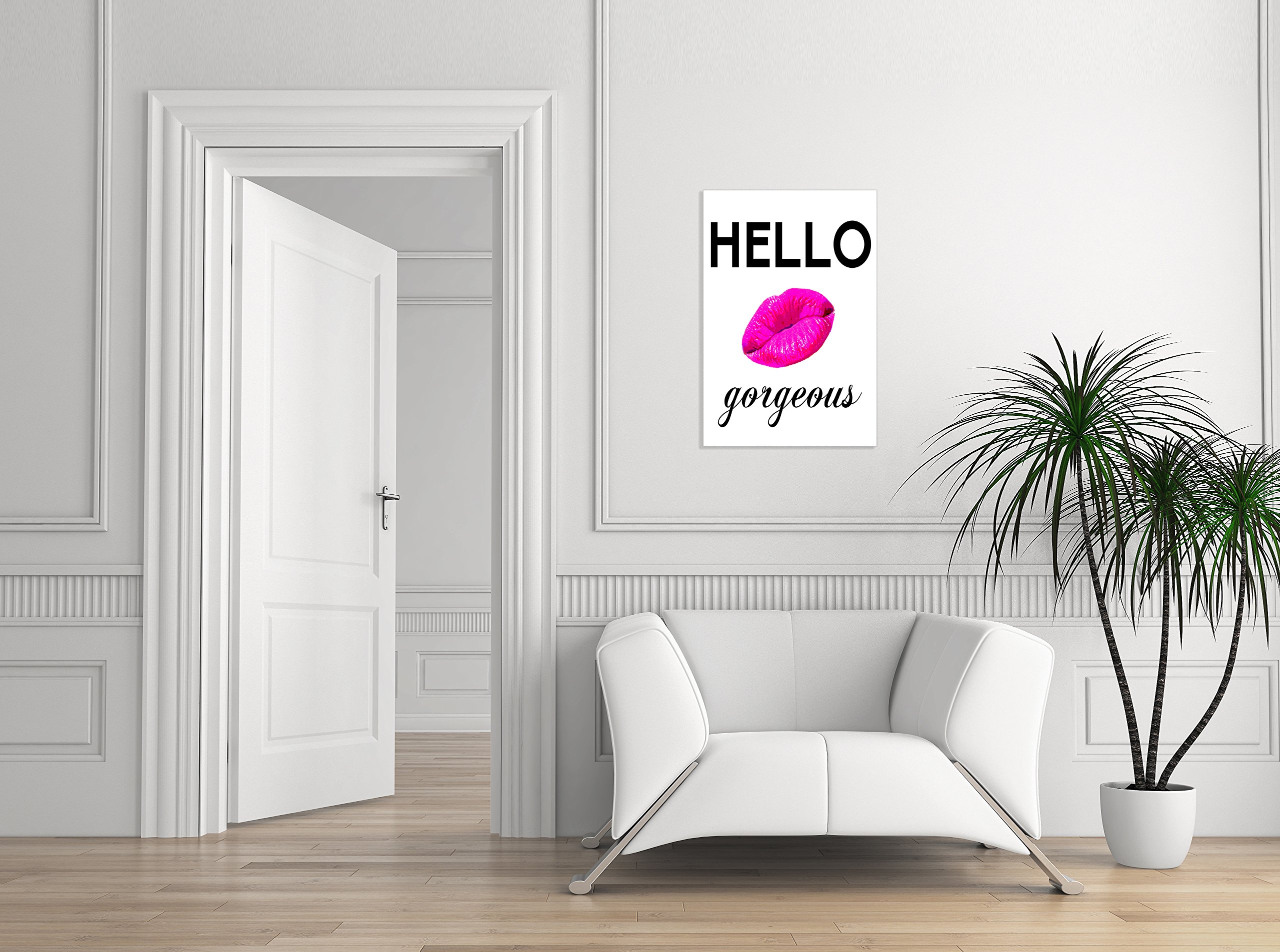 Stupell Home Décor Lulusimonstudio Hello Gorgeous Rectangle Wall Plaque, 10 x 0.5 x 15, Proudly Made in USA