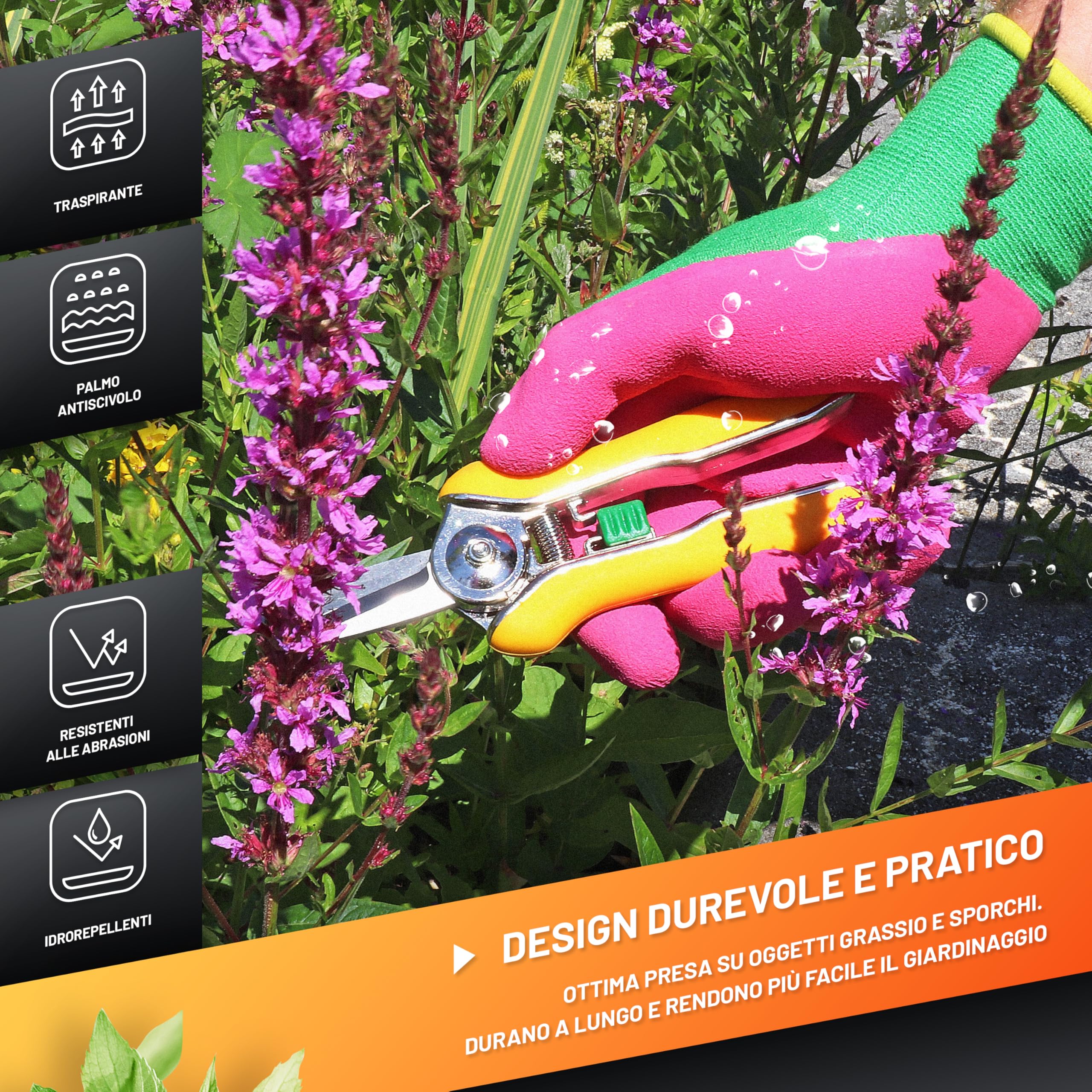 GRÜNTEK Guanti Da Lavoro Invernali Foderati - 4 Paia, Taglia L/9, Rivestimento In Lattice Impermeabile E Antiscivolo Per Giardinaggio - 2