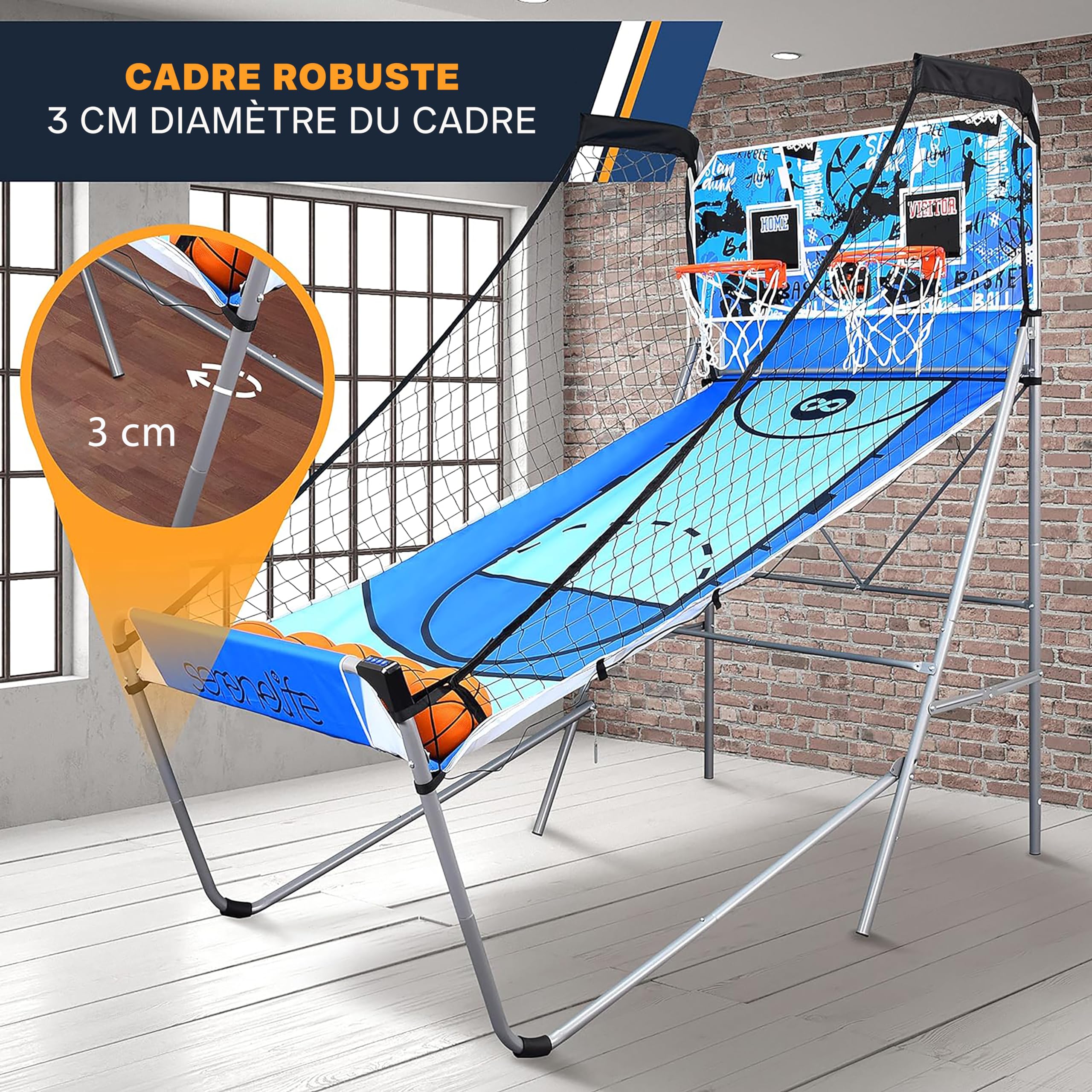 SereneLife Jeu de Basketball d'Arcade - Un Seul Cerceau pour Intérieur