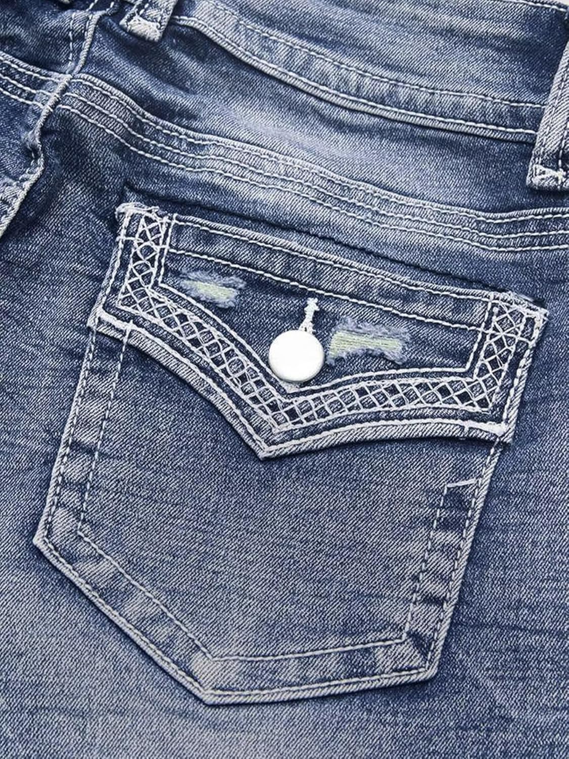 Flamingals Mid Rise Skinny Jeans for Women Trendy Wash Stretchy Butt Lifting Western Jeans with Pocket Back - Image 4