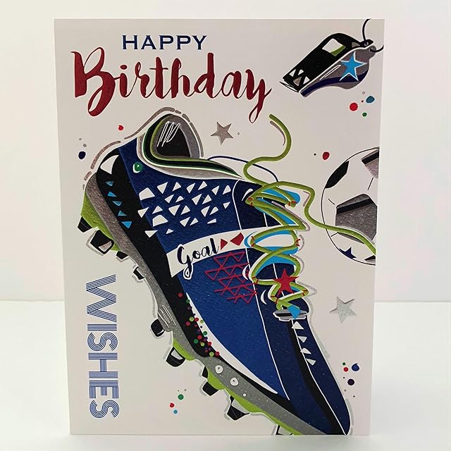 Jonny Javelin Happy Birthday Wishes Card - Football Boot