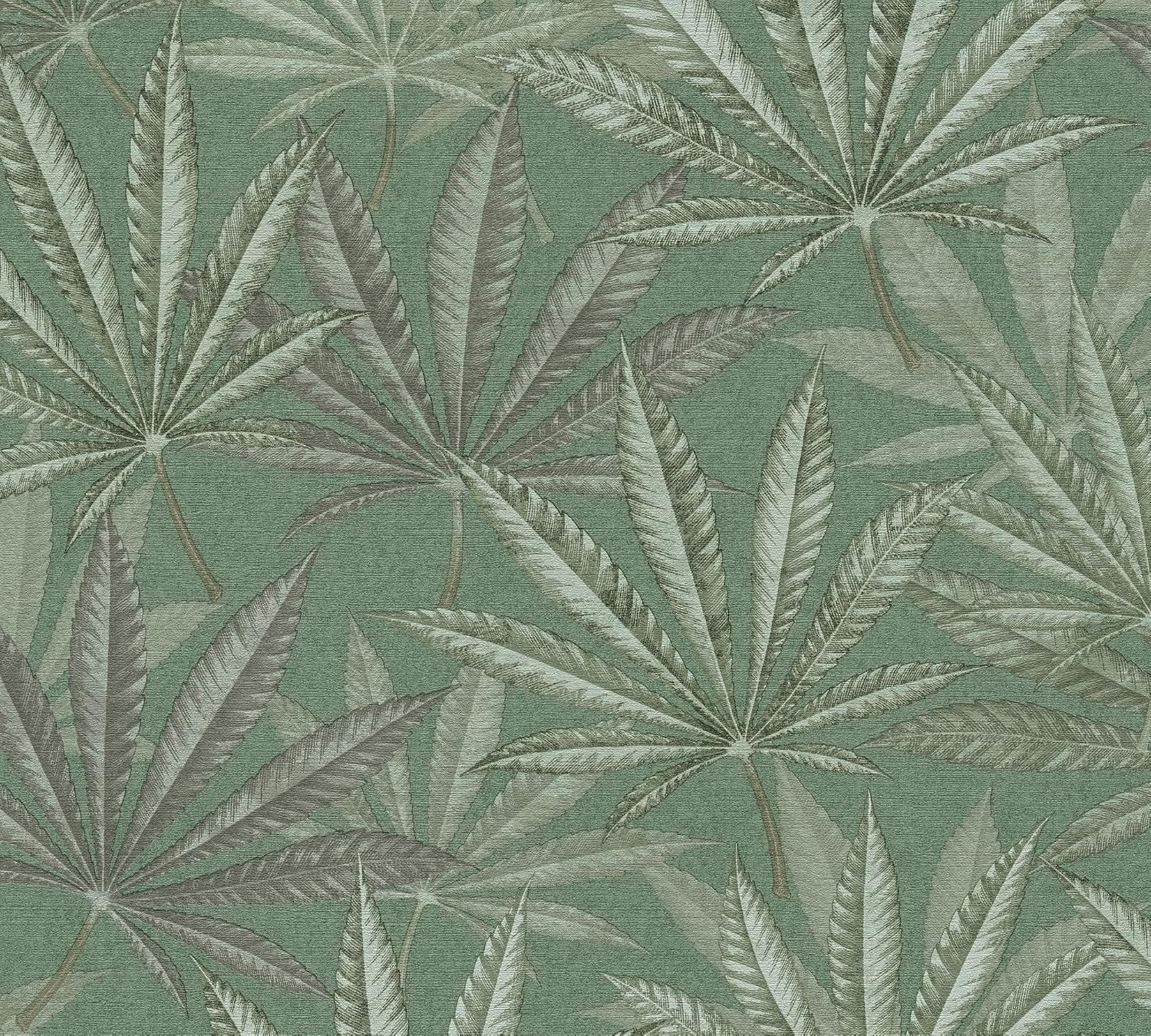 Livingwalls MICHALSKY 399841 Non-Woven Wallpaper Jungle High-Quality Wallpaper with Leaves in Green Luxury Wallpaper Designed
