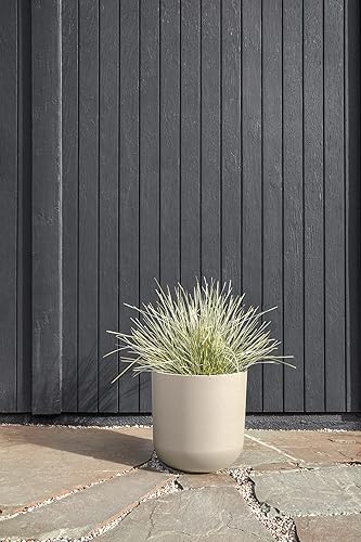 Miniatura 5 de Veradek Macetas redondas de plástico Lima para uso en jardín interiorexterior, color arena, 5 años de garantía