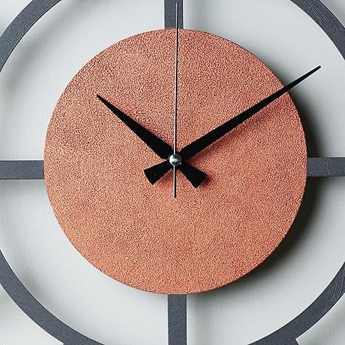 Miniatura 138 de Reloj de pared de metal de 20 pulgadas, redondo, silencioso, moderno, analógico, grande, funciona con pilas, reloj de pared para sala de estar, Negro