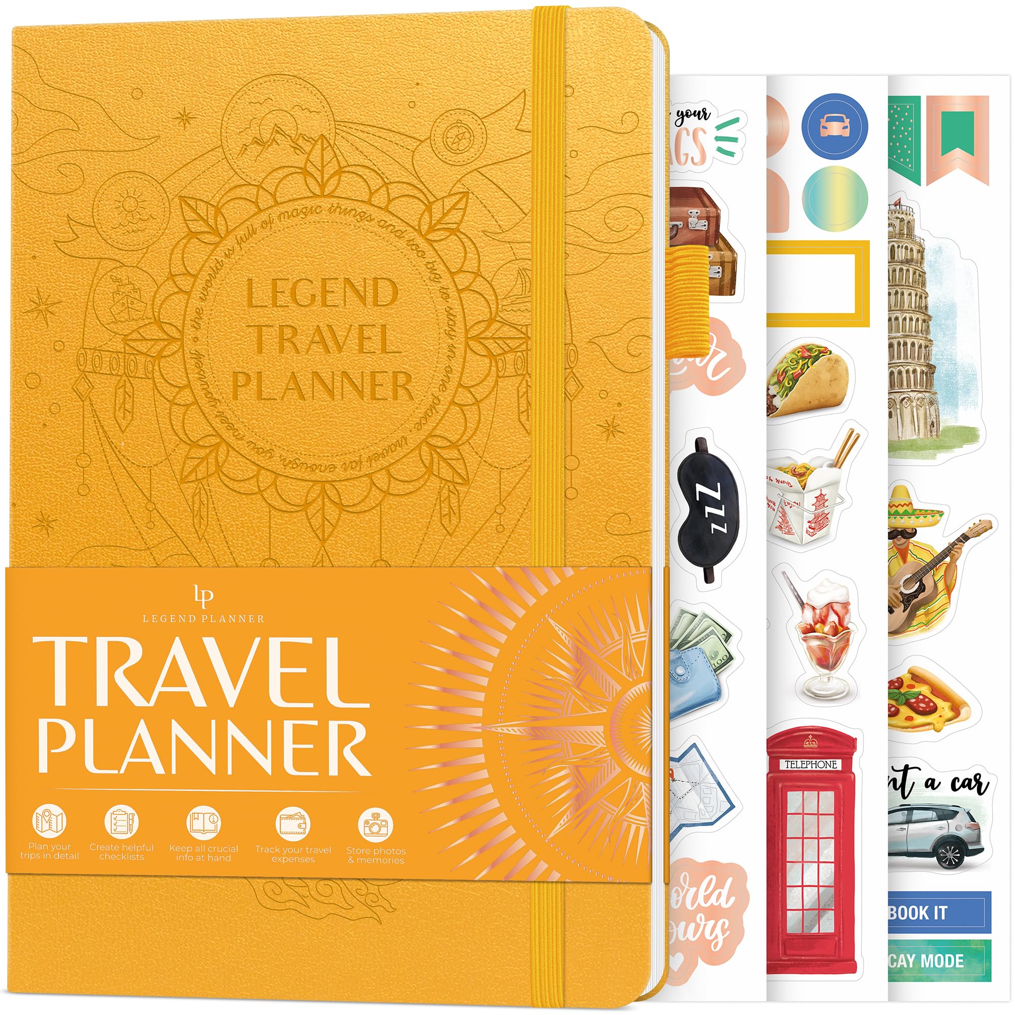 Legend Travel Planner – Vacation Itinerary Organizer for Solo Travel & Couples – Travelling Journal for Women & Men – Traveling Log with Expense