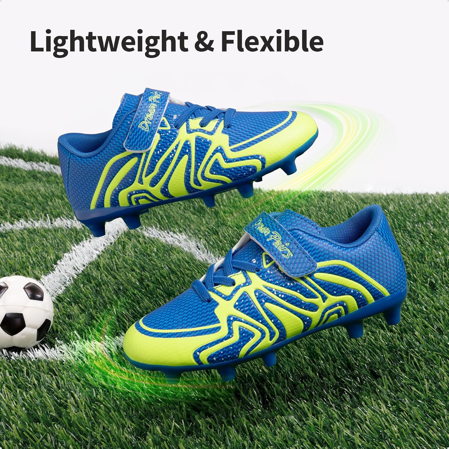 DREAM PAIRS Boys Girls Soccer Cleats Kids Youth Multi Ground Outdoor Football Shoes for Little/Big Kid