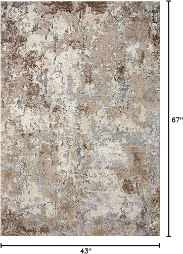 Miniatura 3 de Loloi Theory THY-03 - Alfombra oriental natural y gris, 2.8in x 7.1in