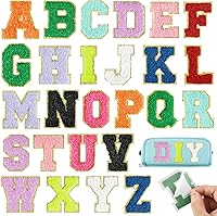 Vista 15 de Parches autoadhesivos de felpilla con letras A-Z, color blanco, 26 piezas para ropa de tela