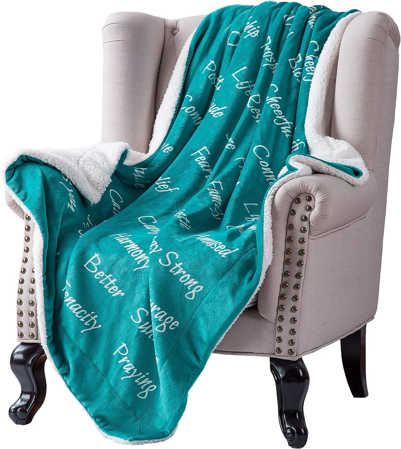 Bedsure Healing Thoughts Blanket Throw Hug Blanket Inspiring Gift Get Well Gifts Perfect Caring Gifts for Women Men