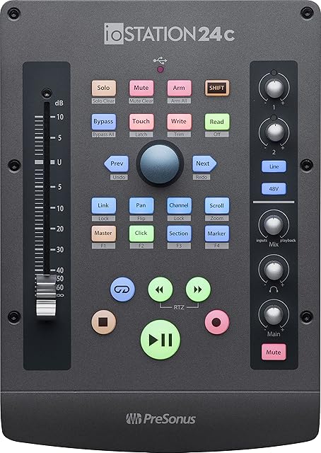 PreSonus ioStation 24c USB-C 2x2 Audio Interface and Production DAW Controller with Software Bundle for Recording, Podcasting and Music Production