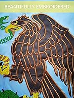 Vista 3 de Bandera de México, bandera mexicana, 3 x 5 pies, bordada, doble costura, rayas cosidas, para exteriores e interiores, bandera de poliéster