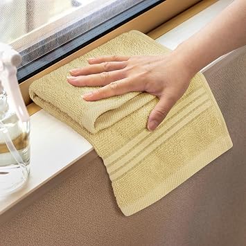 Utopia Towels 12 Pack Premium Wash Cloths, 12x12 in, 100% Cotton, Beige