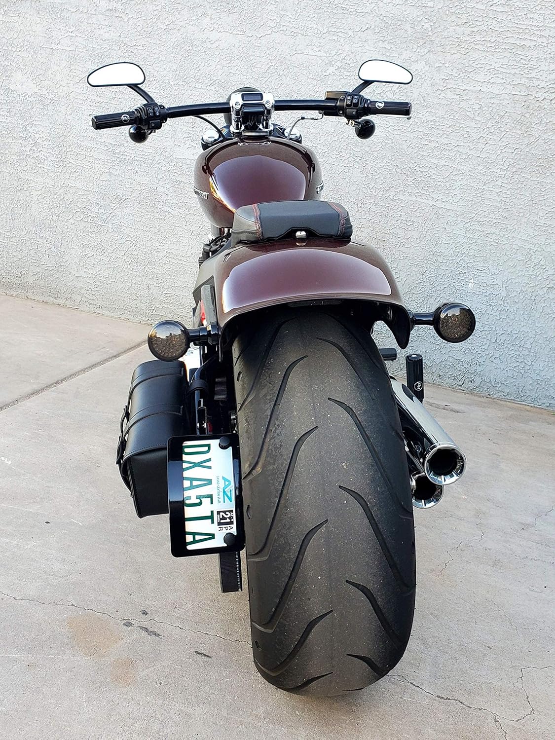 JBSporty ♤ to fit Harley V Rod Night Rod ♤ Half Moon License Plate Bracket and Plate Frame ♧ 1/2" Shock Mount V-Rod