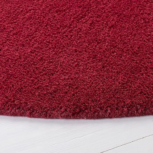 Miniatura 5 de SAFAVIEH Himalaya Collection HIM610G - Alfombra redonda de lana de primera calidad, hecha a mano, 6 pies, color rojo
