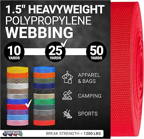 Vista 66 de Strapworks Correa de polipropileno pesado: correas de polietileno resistentes para reparación de equipos de bricolaje al aire libre, 1.5 pulgadas