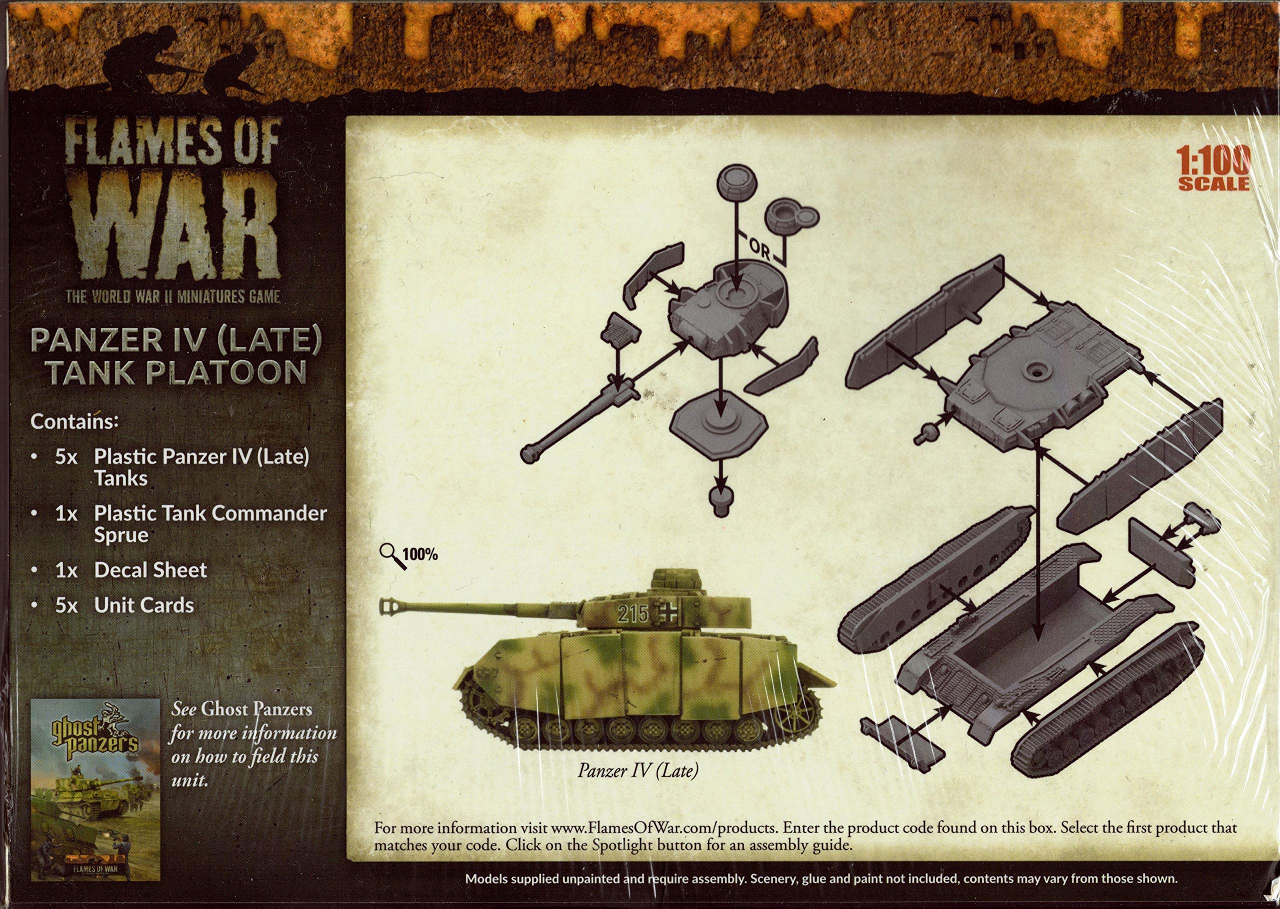 Flames of War Panzer IV (finales) Tank Pelotón (Guerra Media, GBX121)