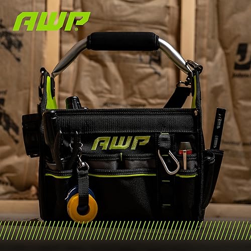 Miniatura 6 de AWP Pro Tool Tote de 12 pulgadas  Bolsa de herramientas resistente al agua con asa giratoria, correa de hombro extraíble y 21 bolsillos de