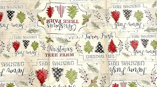 Farm Fresh - Mantel de vinilo de fácil cuidado con árbol de Navidad (52 x 70 pulgadas)