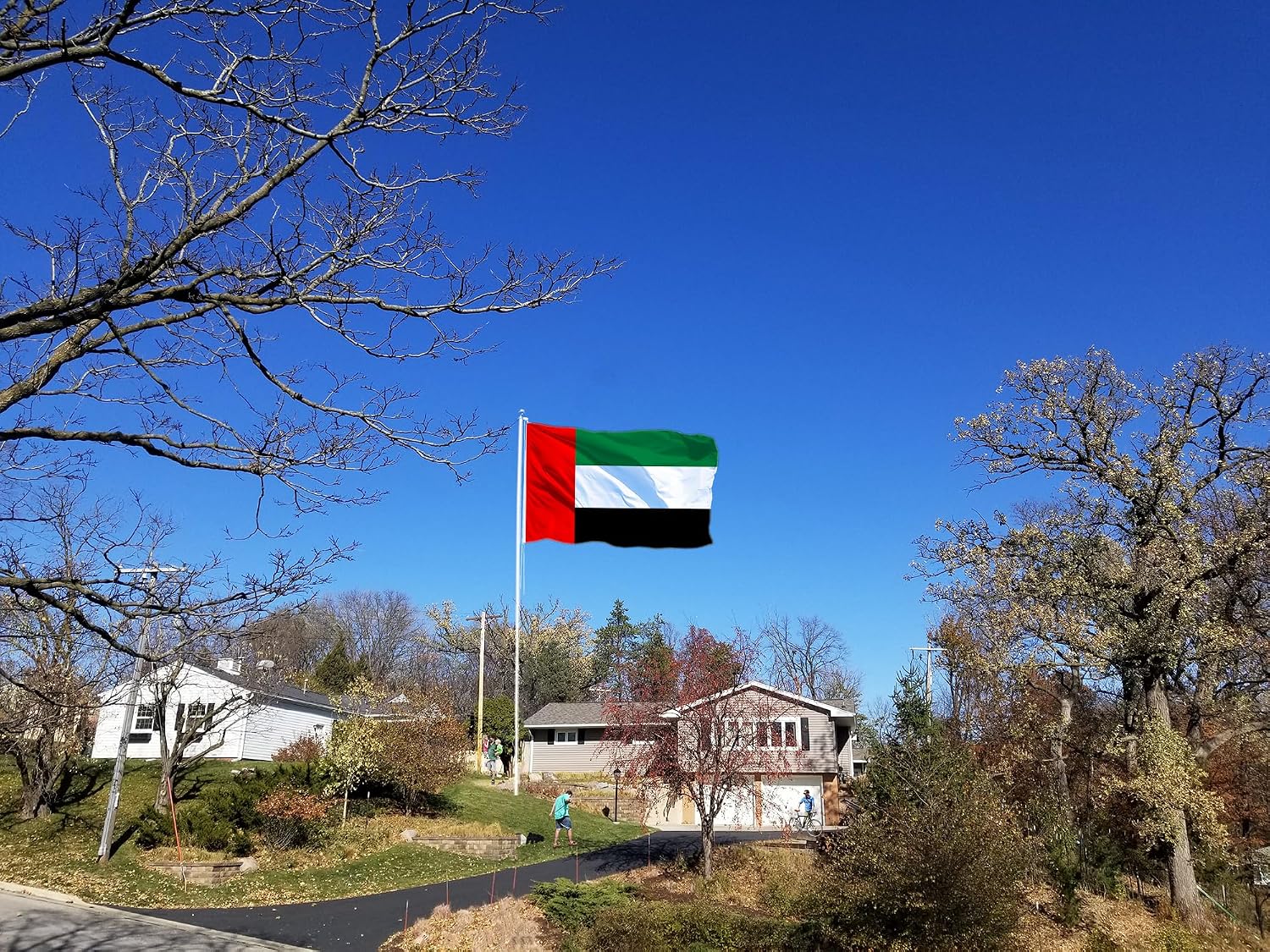 United Arab Emirates Extra Large Flag 6x10FT Giant UAE Emirati National Polyester With 3 Grommets For Patriotic UAE Emirati Themed Festival Events Party Decoration