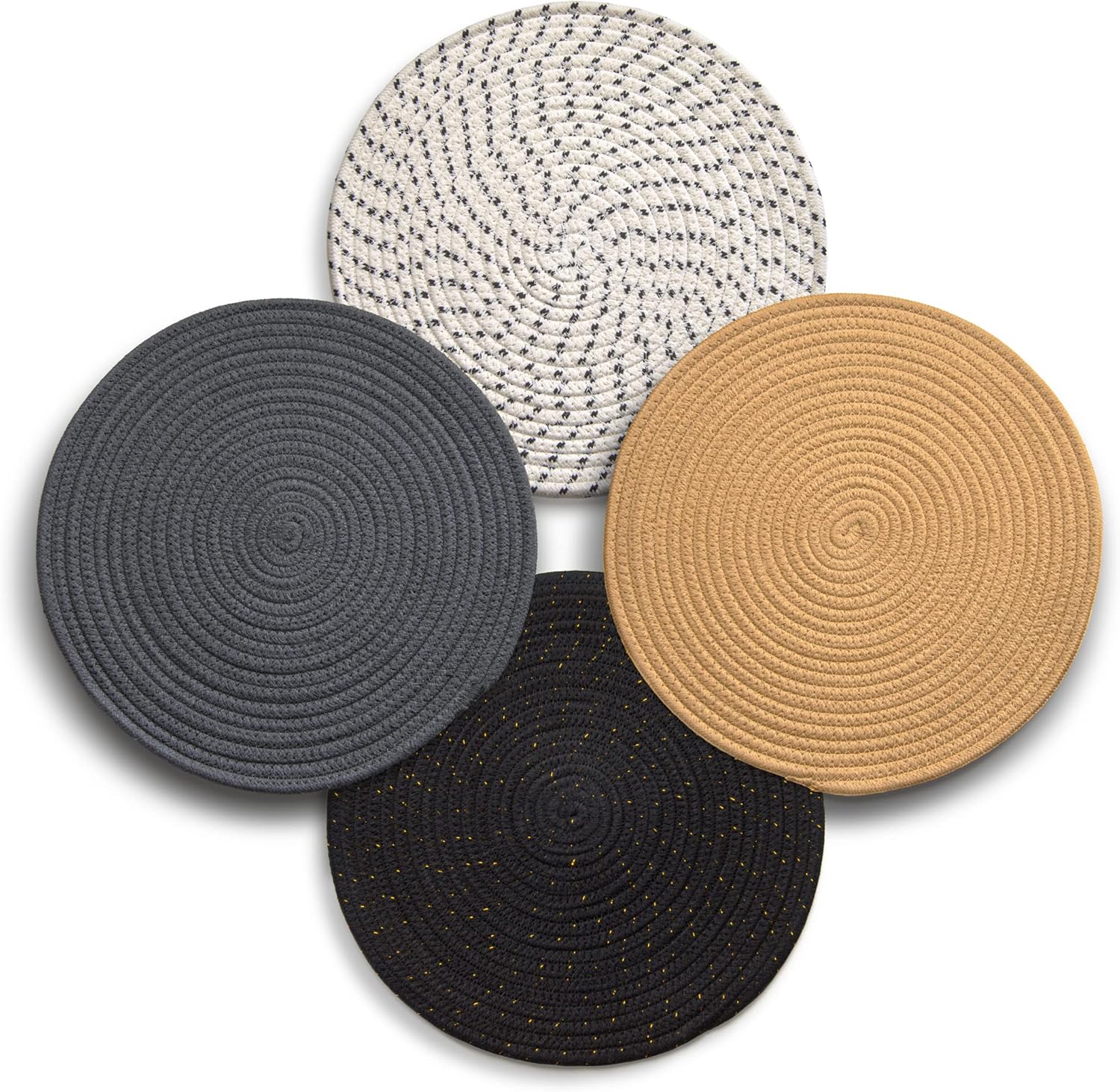 Round Cotton Placemats Set of 4 in Glam by Beets & Berry