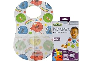 Sesame Street Disposable Bibs for Babies with Crumb-Catcher and Leakproof Liner