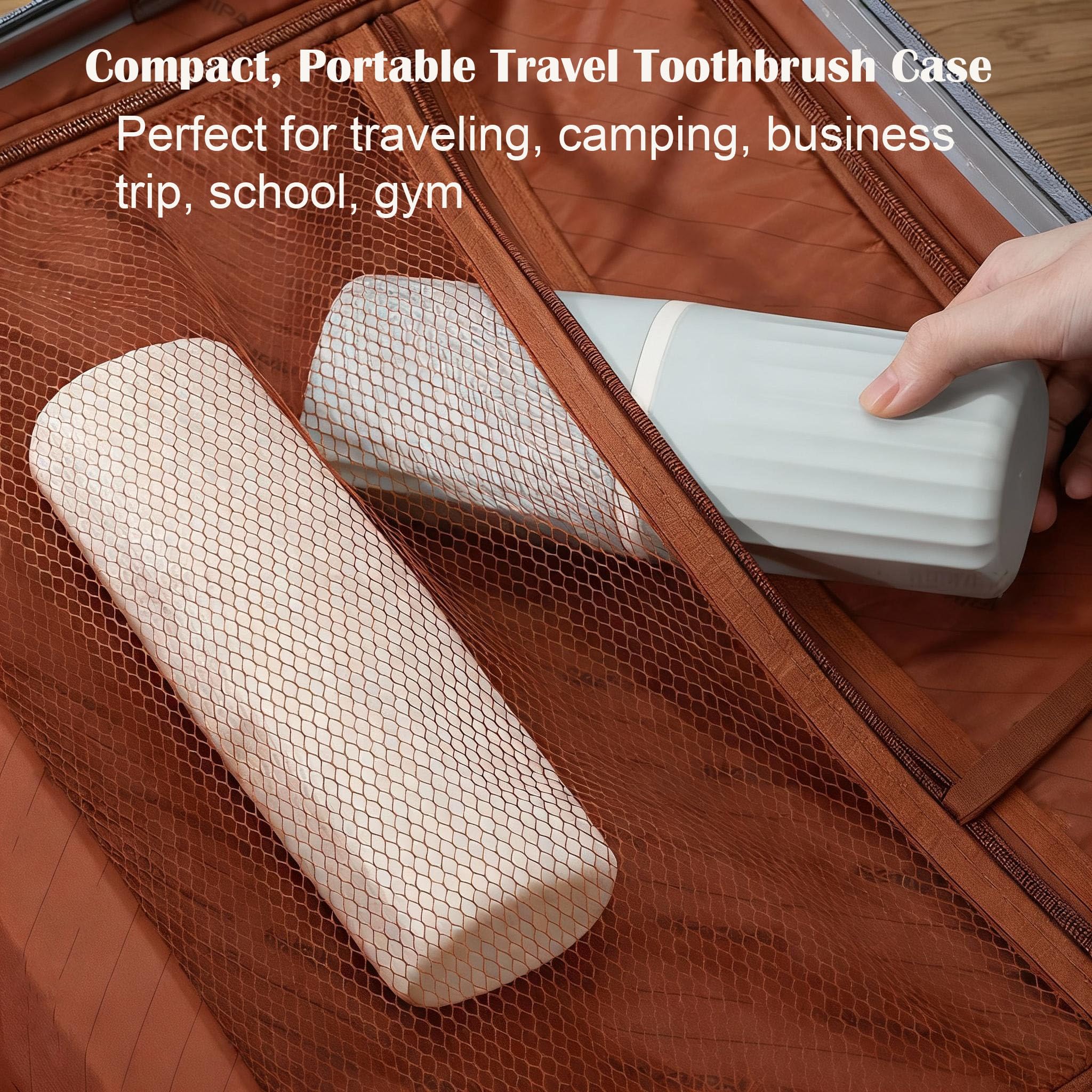 Estuche de viaje para cepillo de dientes, soporte portátil 2 en 1 para cepillo de dientes y taza de enjuague bucal, pasta de dientes de gran capacidad y taza para cepillo de dientes con tapa