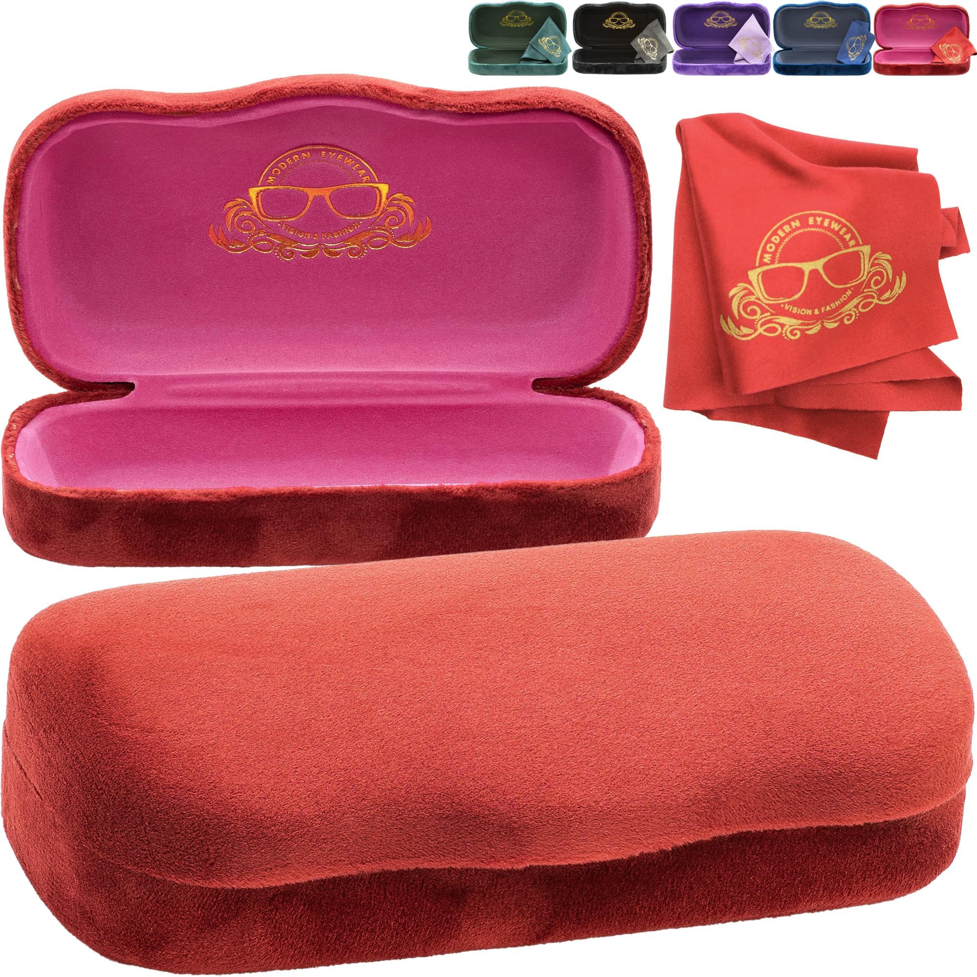 womens Velvet Collection Hard Eyeglass Case