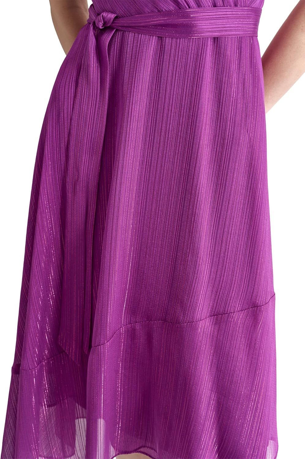 DKNY Womens Sleeveless Tie Fit & Flare Midi Dress - Image 6