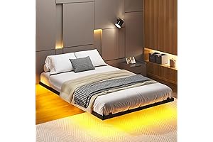 Full Floating Bed Frame with LED Lights - Noise Free, Easy Assembly