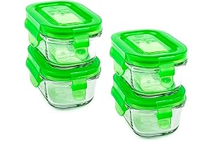 Wean Green: Wean Tubs 5 Ounce Baby Food Glass Containers - Pea
