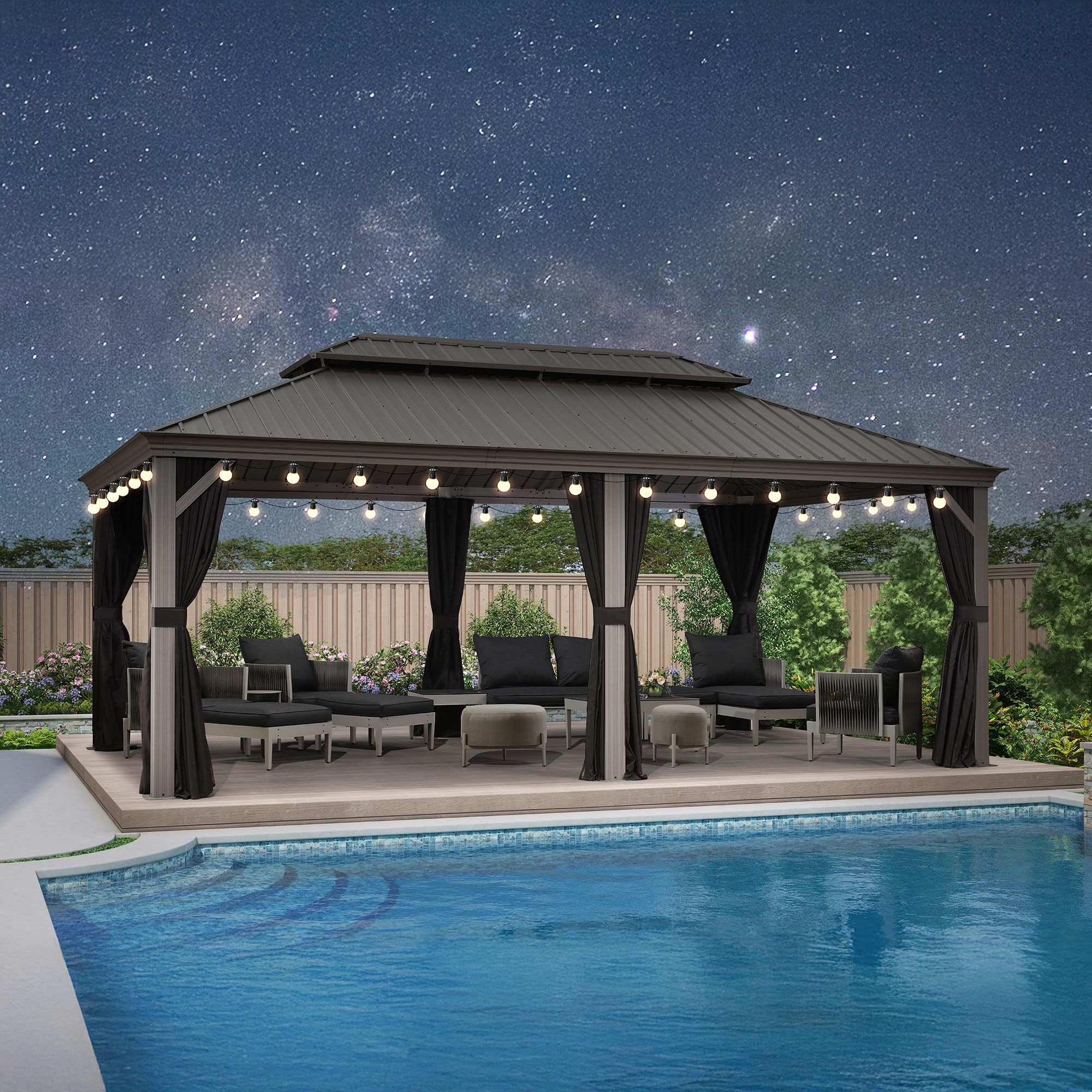 PURPLE LEAF 12x20 Hardtop Gazebo