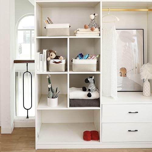 Miniatura 6 de OrganiHaus - Canastas de almacenamiento de tela para estantes y armarios, pequeñas, 12 x 8 pulgadas, organizadoras, para ropa blanca, paquete de 3,