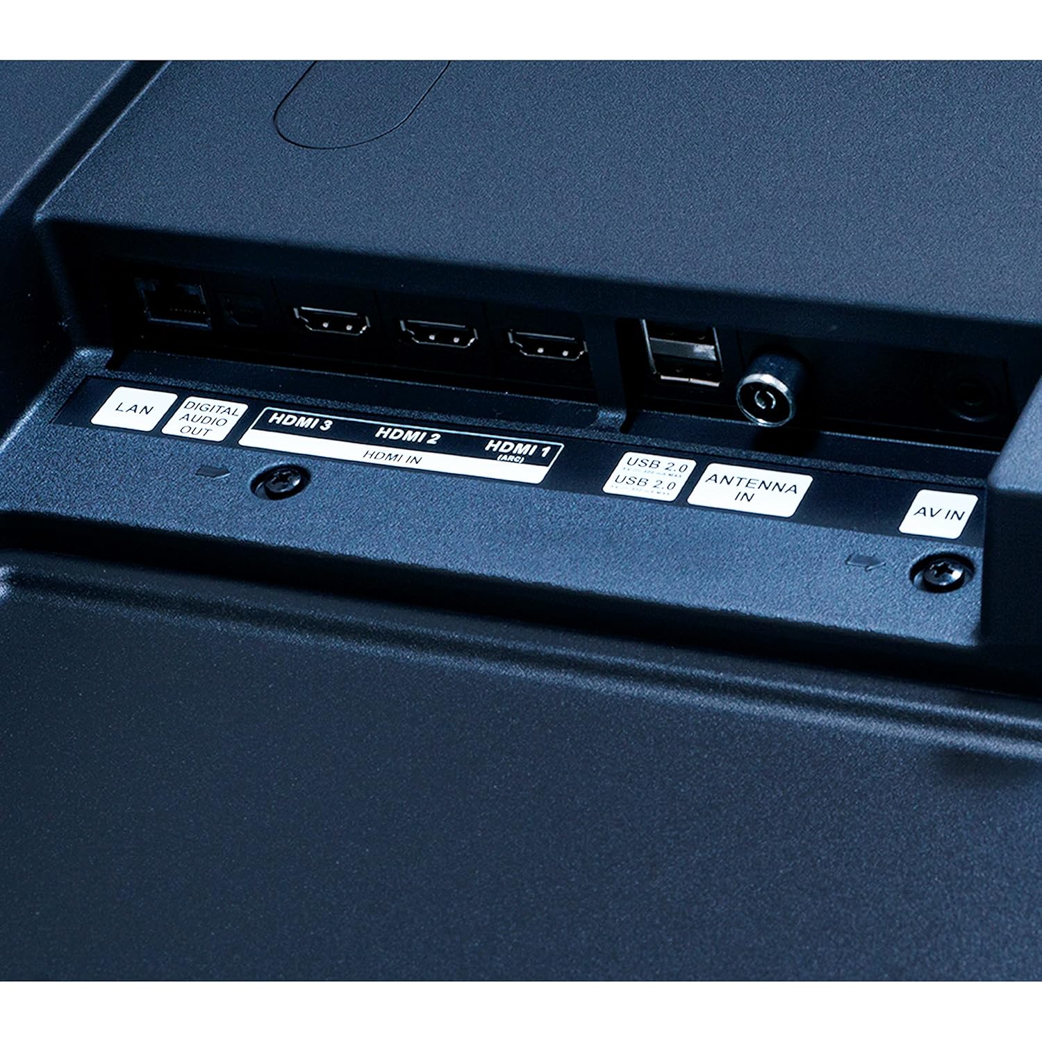 Rear view of Panasonic TH-65JX750DX TV showing connectivity ports