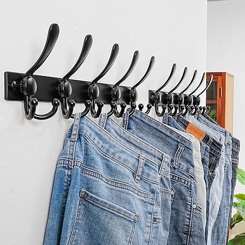 Miniatura 3 de Dseap Perchero de pared 2.0 Pro resistente 300% más grueso, montaje en perno de 16 pulgadas, ganchos de pared de acero inoxidable para ropa,