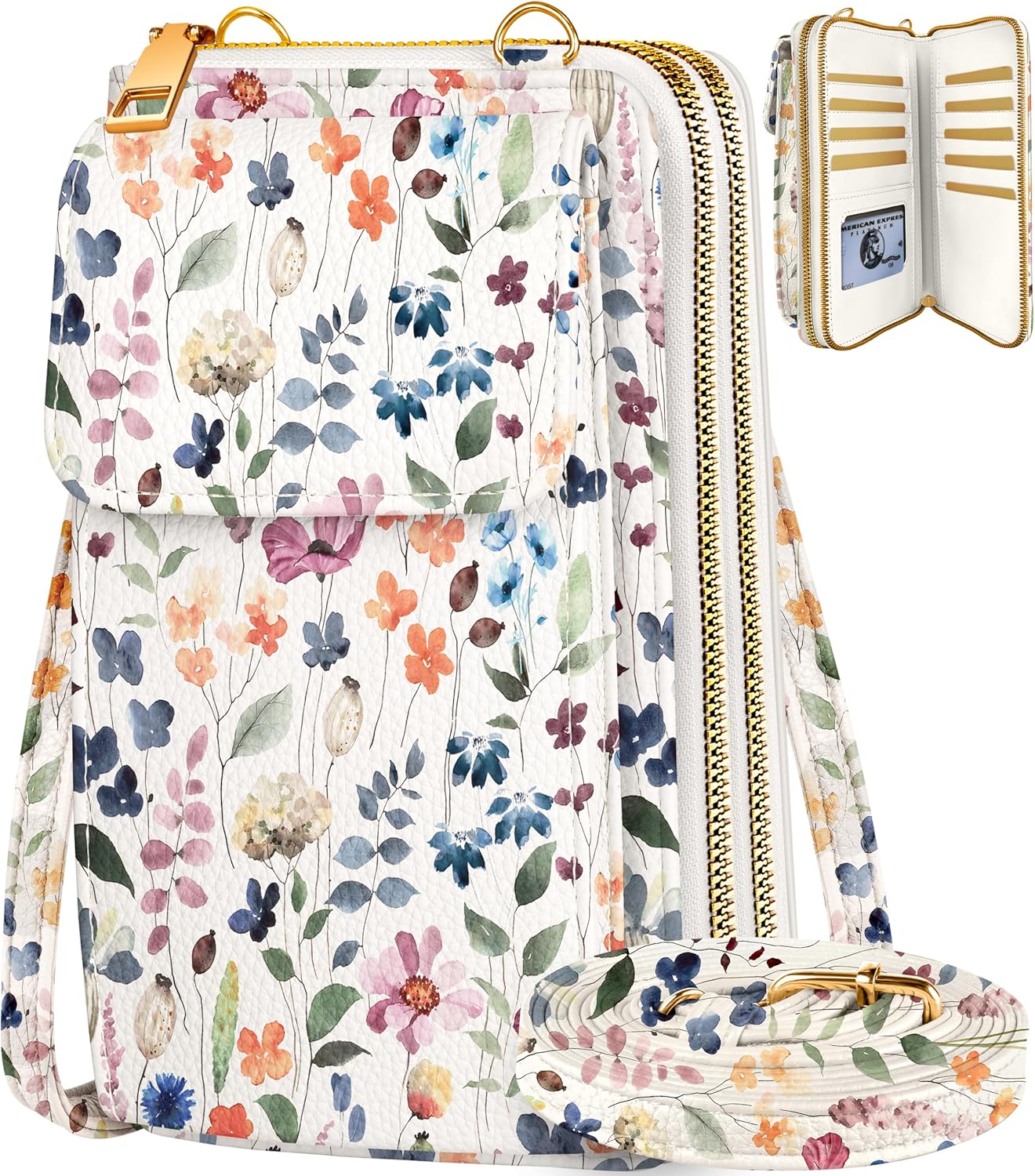 Phone Purse for Women - Cute Small Crossbody Bags Cellphone Wallet with Adjustable Strap Zipper and Card Slots