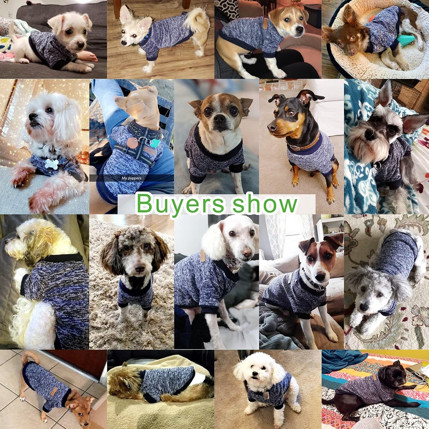 Pet Dog Clothes Knitwear Dog Sweater Soft Thickening Warm Pup Dogs Shirt Winter Puppy Sweater for Dogs (Navy Blue, S) - Image 4