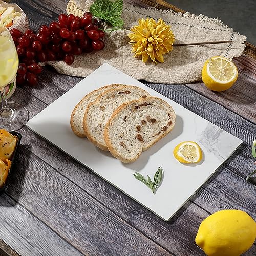 Vista 4 de Murrey Home Juego de tablas de cortar de vidrio para encimera de cocina, tablas de cortar de vidrio templado, aptas para lavavajillas, bandeja