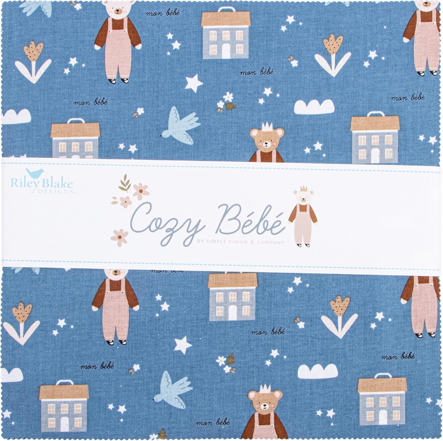 Simple Simon & Company Cozy Bebe 10" Stacker 42 10-inch Squares Layer Cake Riley Blake 10-16430-42