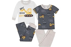 Baby Boys' Toddler Snug Fit 4-Piece Pajama Set