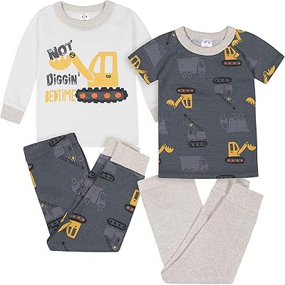 Gerber Baby Boys Toddler Snug Fit 4-Piece Pajama Set