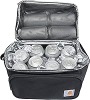 Vista 4 de Carhartt - Enfriador de camping, lonchera para sitio de trabajo, bolsa de almuerzo de carcasa blanda para sitios de construcción, trabajo y uso Negro