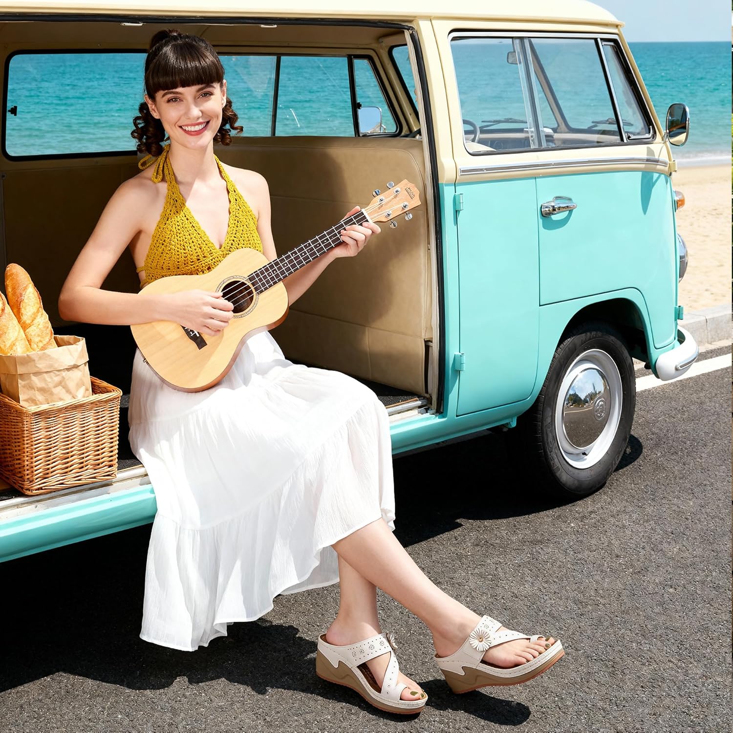 Womens Sandals Wedge 2026: All-Day Comfort Orthopedic Wedges Flip Flops Casual Walking Shoes with Adjustable for Summer Dressy - Image 2