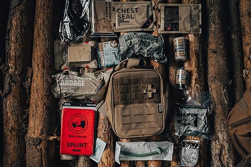 Miniatura 8 de RHINO RESCUE IFAK Kit de trauma con torniquete C-A-T, kit táctico de primeros auxilios Molle bolsa para militares, combate, automóvil, campamento,