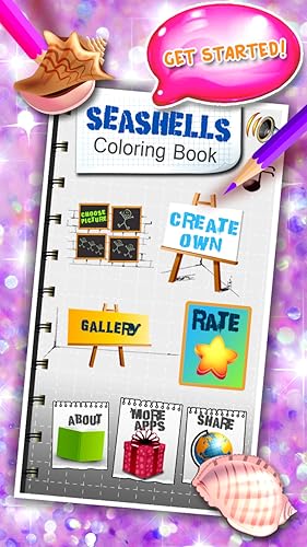 Livro de colorir Seashells