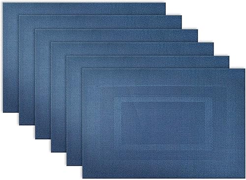 Manteles de mesa diarios de vinilo tejido para interiores o exteriores, fáciles de limpiar, de DII