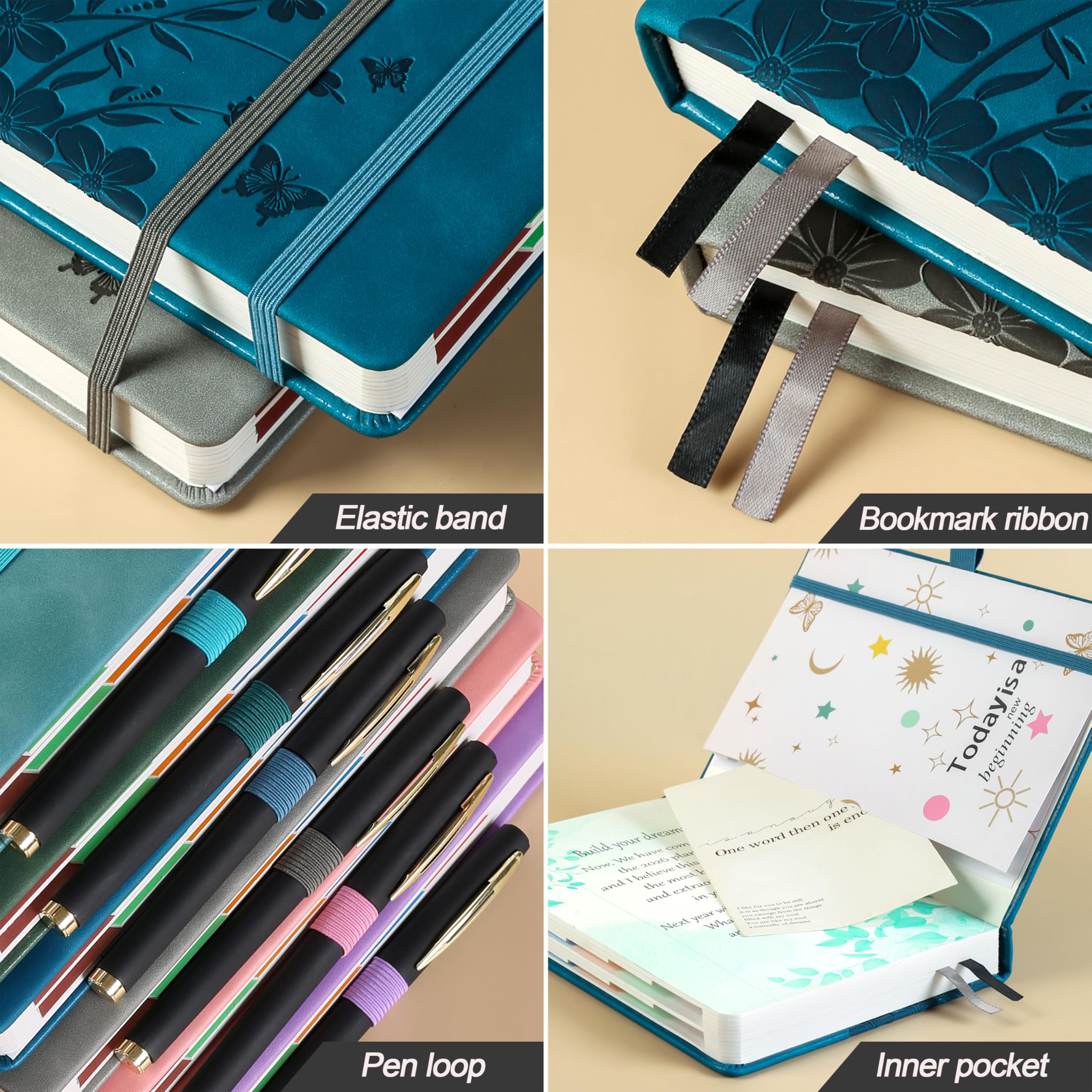 Diary 2026, A5 Diary Day-per-Page, Jan - Dec 2026 Daily & Monthly Planner With Pen Holder | 12 Month Tabs | 4 Planner Stickers | Inner Pocket, Hardback Spiral Calendar For Time Management - View #9