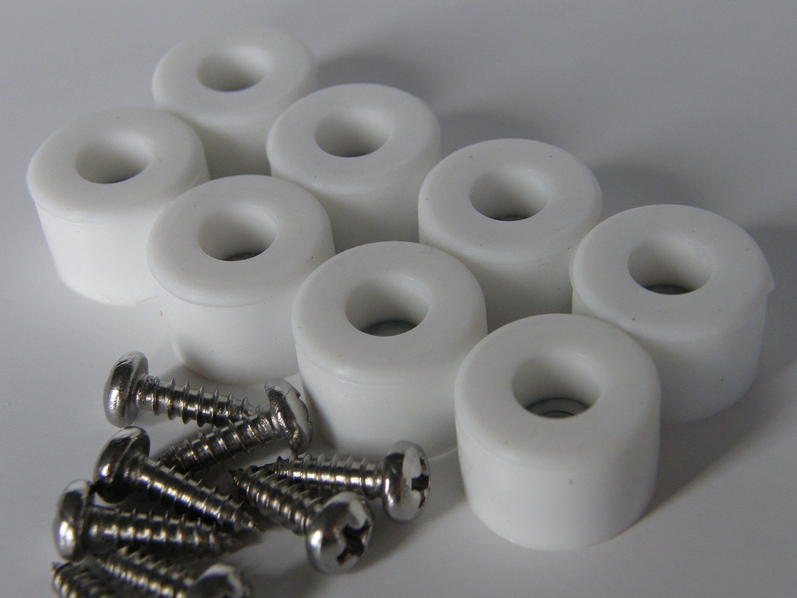 Rubber Bumper Feet 5/8" DIA with Stainless Screws QTY 8, 24 (Black, White, Brown) (8, White)