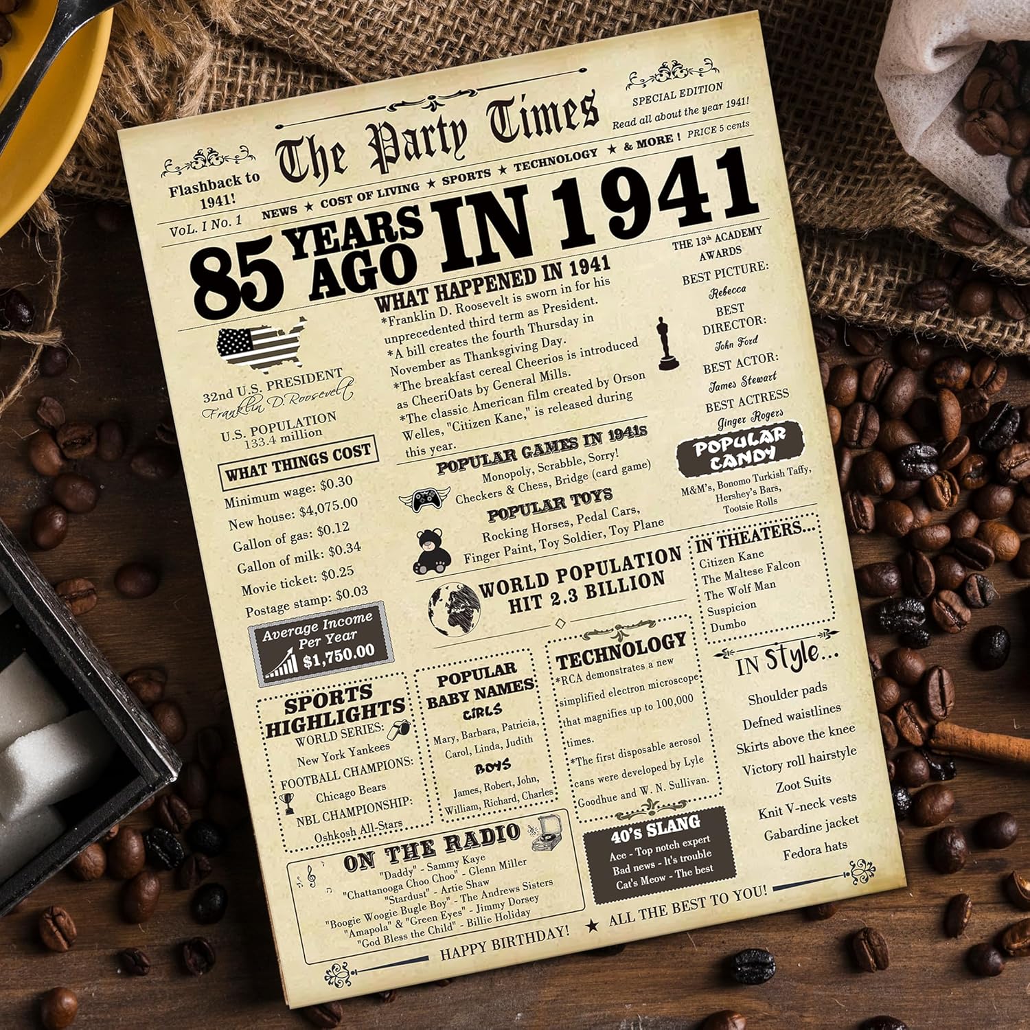 Funny 85th Birthday Card for Men Women,Happy 85 Year Old Birthday Gift for Dad Mom Wedding Anniversary,Giant Bday Decorations Card for Grandma Grandpa - Image 6