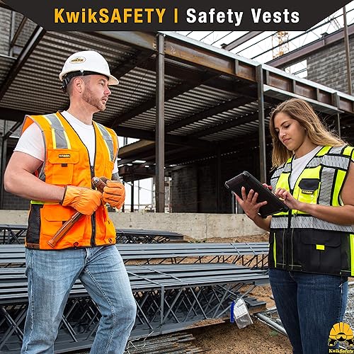 Miniatura 9 de KwikSafety - Charlotte, NC - Chaleco de seguridad Clase 3 para hombres y mujeres PPE Hi Vis, reflectante ANSI OSHA